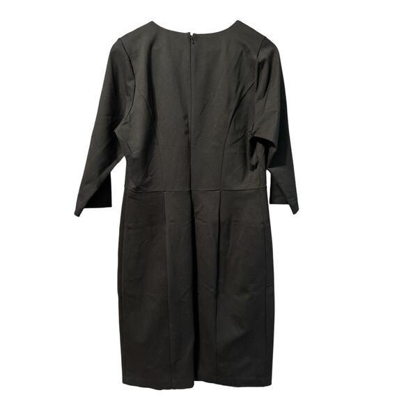 CJ Banks Women 14W Black Heavy Weight Dress Rayon Church Workwear NWT - Picture 2 of 4